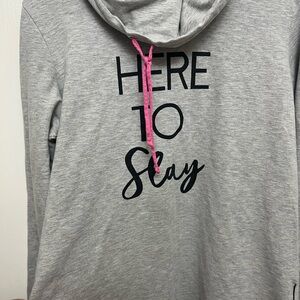 Avon Light Gray long sleeve  with Pink Accents 12/14